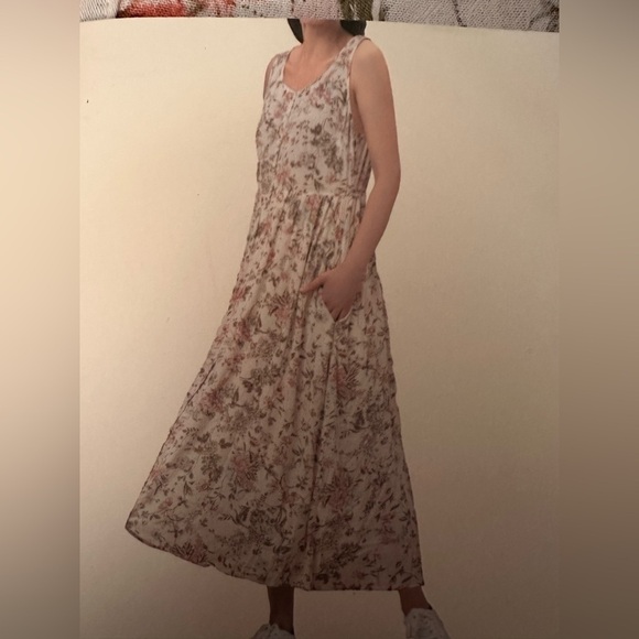 Frye Ladies Button Front Midi Dress Folk Garden Print NWT - Picture 3 of 9